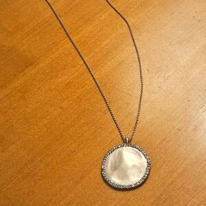 LOFT Brushed Goldtone And Faux Gemstone Pendant Necklace